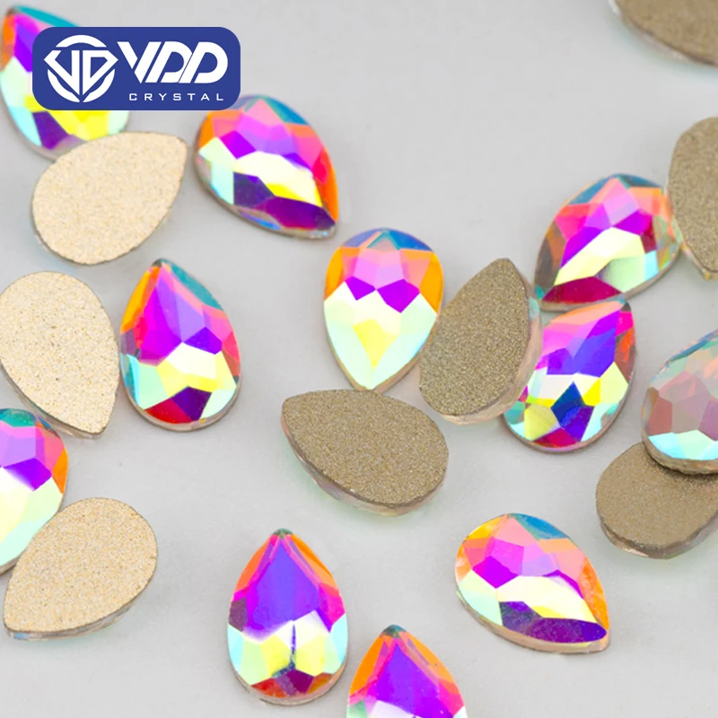 VDD 100 Piece Crystal AB Flatback Rhinestones Crafts & Nail Art