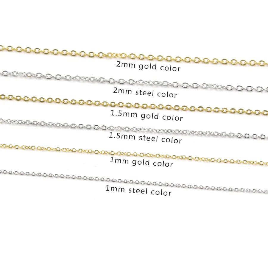 

Factory Fashion Cross Stainless Steel 2mm Gold Plated Rope Necklace Chain