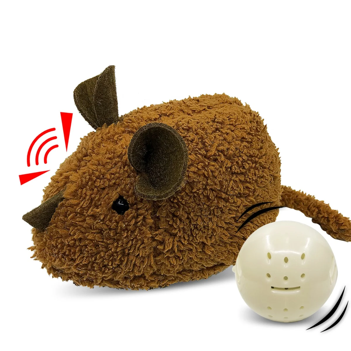 

Custom Mouse Plush Toys for Pets Traning Cat Interactive Chew Mouse Plush Pet Toy Ball Toys, 2 colors