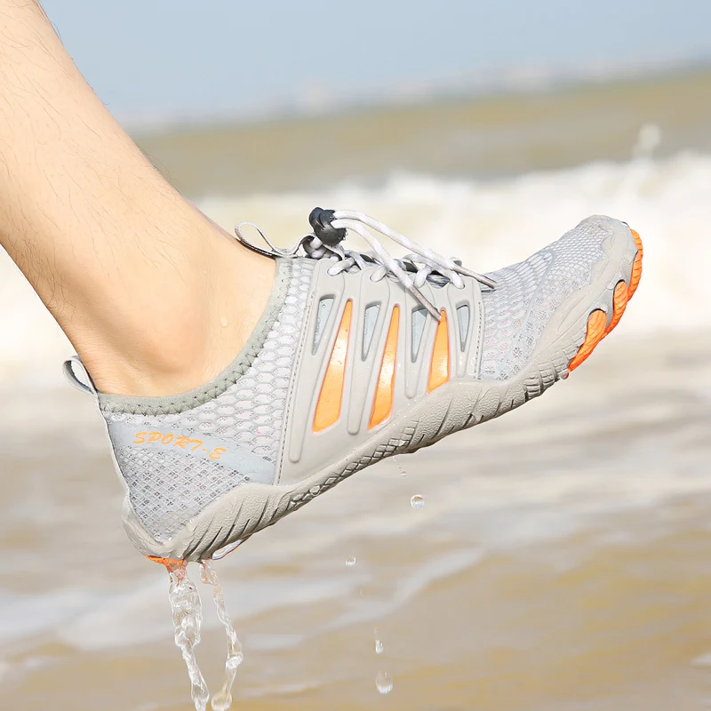 
China Aqua Shoes Manufacturers Man Fishing Waterproof Men Swimming Water Shoes Orange River Shoes 