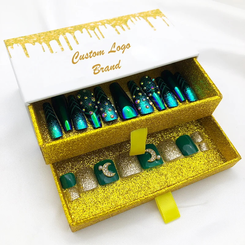 

Custom packaging box fake nail Ballerina High Quality Movie Star Nail Design Long Press On False Nails Full Cover