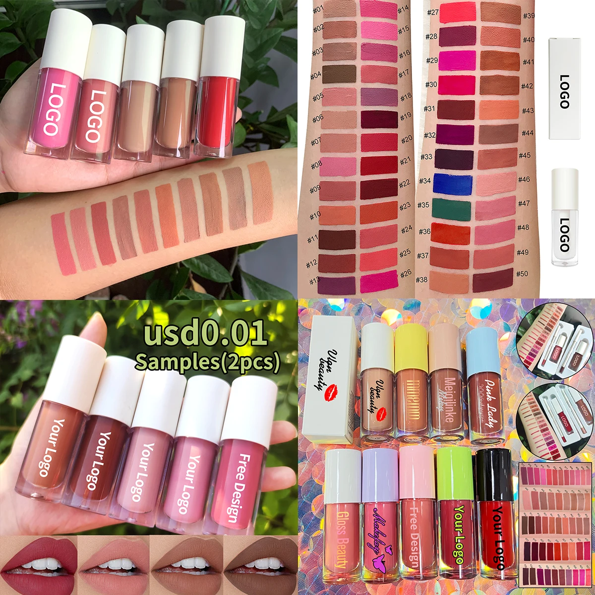 

Wholesale Free design vegan not logo matte lipstick private label waterproof