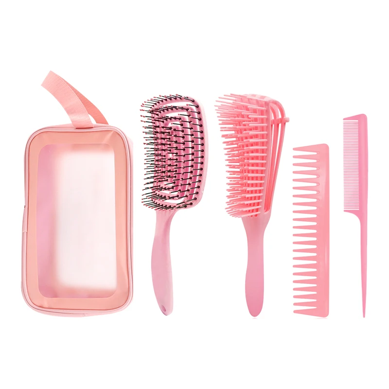 

Factory Price Detangling Hair Brush Comb Custom Logo Detangle Brush Hair Barber Set For Women