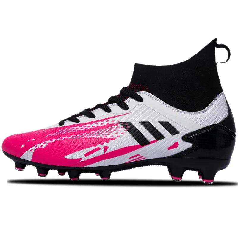 

Factory Men Outdoor Soccer Shoes Boys Indoor Football Boots Kids Cleats Training Sport Sneakers, Whiite+fushia;black+red