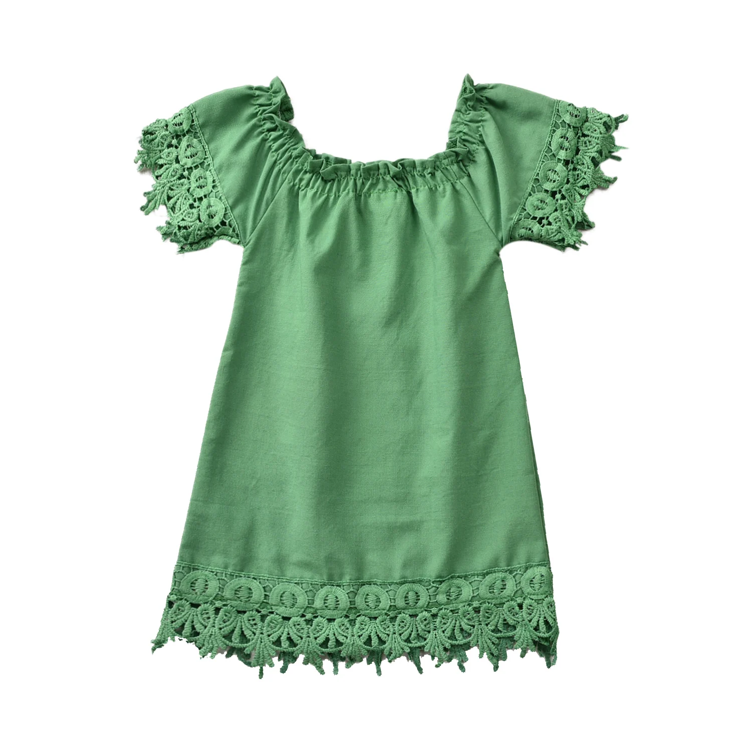 

wholesale Green lace ramie cotton baby girl skirt Kids summer plaid skirt clothing set kids summer clothes baby skirt top