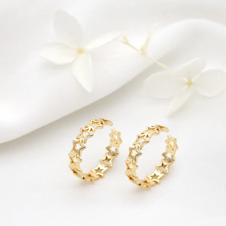

New Design 14K Gold Plated Star Shape Open Adjustable Ring