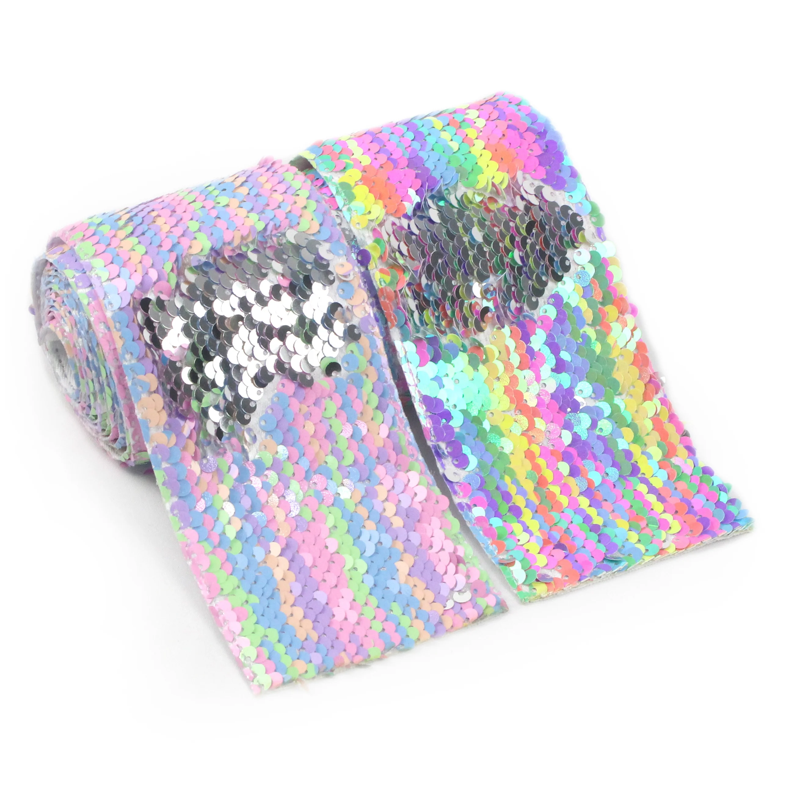

2019 New Hot DIY Backpack Bag Hair Bows Materials Rainbow Sequin Fabric Ribbon For Crafts