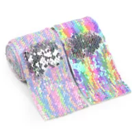 

2019 New Hot DIY Backpack Bag Hair Bows Materials Rainbow Sequin Fabric Ribbon For Crafts