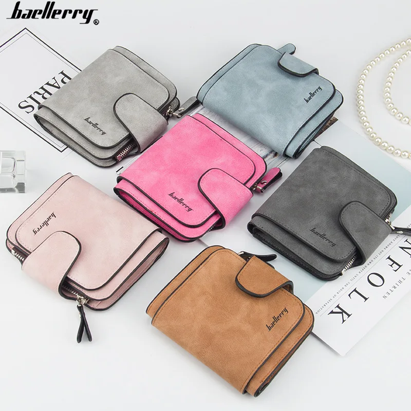 

baellerry porte monnaie portefeuille femmes pu en cuir rfid Blocking short trifold purse Multi-card Position prettyzys wallets