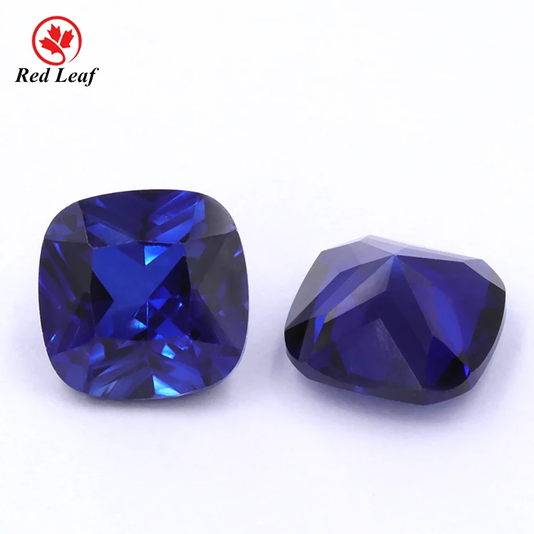 

Redleaf Jewelry Hot sale corundum Gemstone Cushion Cut Blue Sapphire 34# Synthetic Loose Wholesale sapphire gems