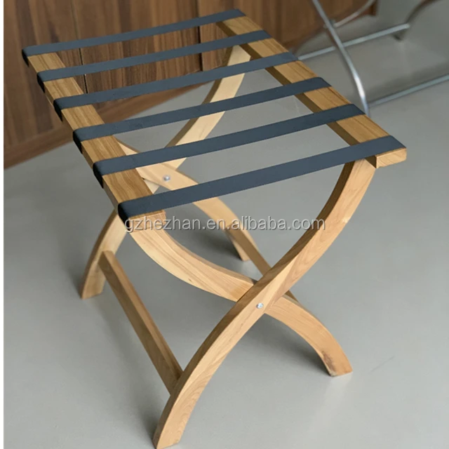 
Classic Mahogany Folding Luggage Stand for Hotel Room / Wooden Luggage Racks 
