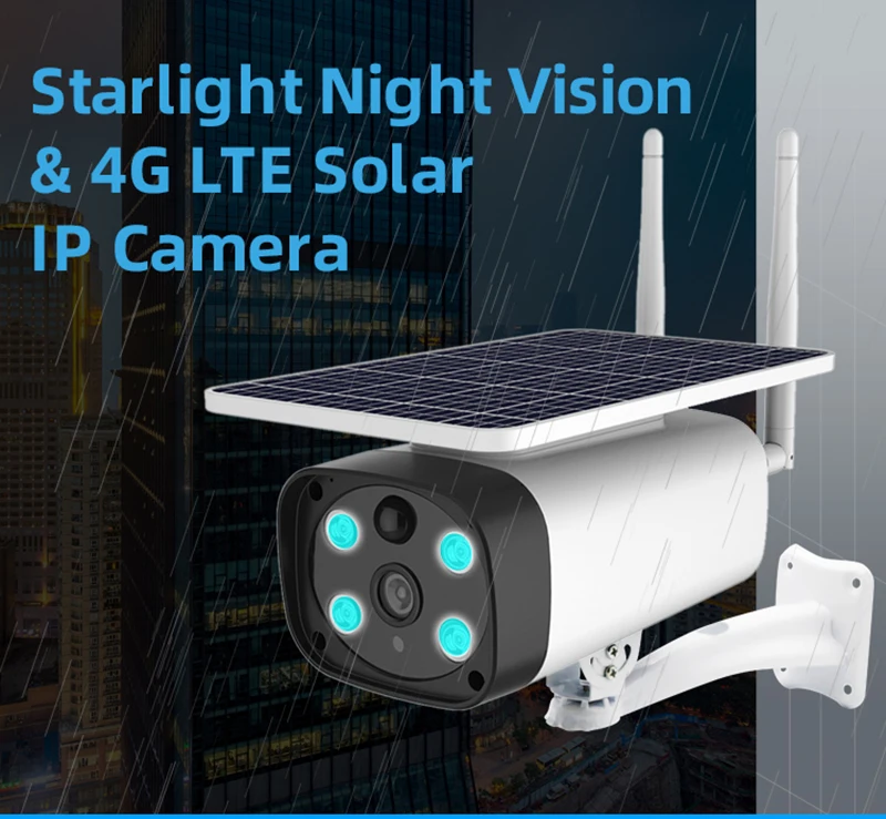 Starlight Night Vision Battery Operated 4G LTE WIFI IP Camera Two Way Audio