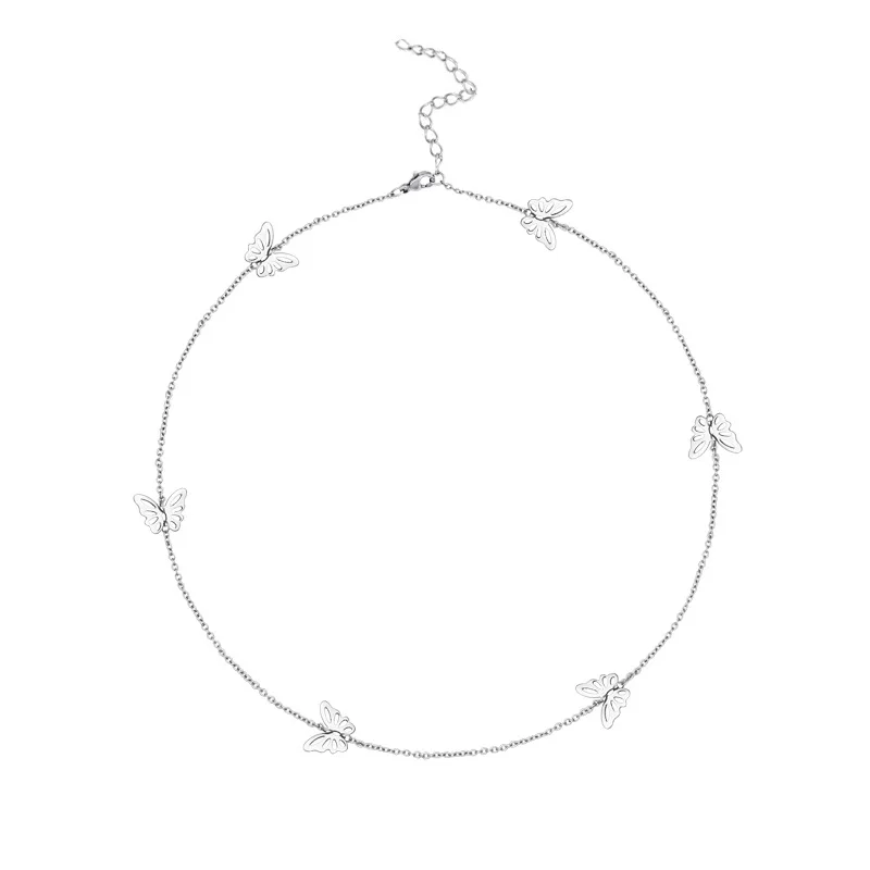 

Minimalist Customised Fashion Dainty Necklace For Women Jewelry 2021 Trendy Personalized Stainless Steel, Silver