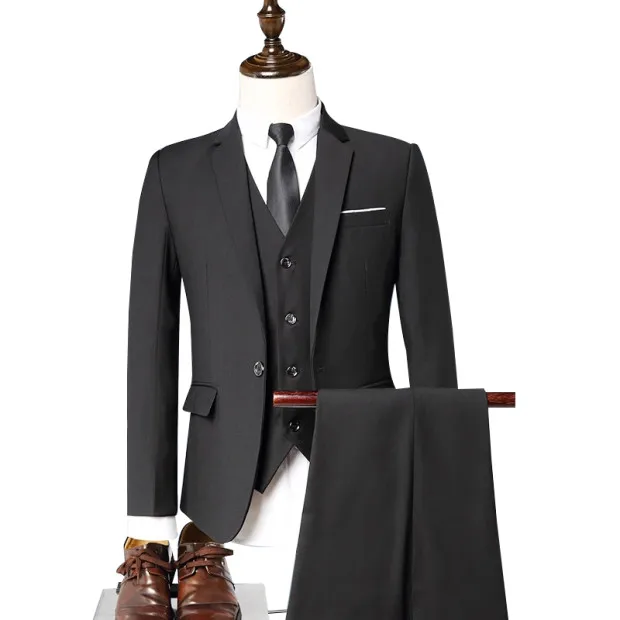 Wholesale Mens 3 Piece Suits 2019 Formal Business Suit Slim Fit Jacket Pants Vest