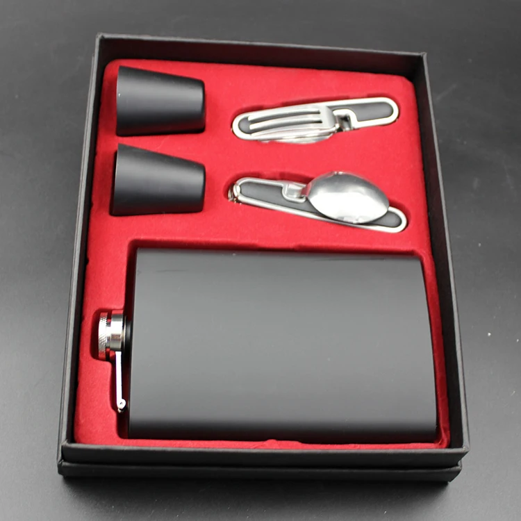 

Flask sets for men best gift for groomsmen HF-065, Black