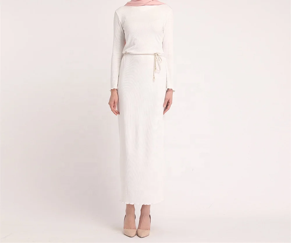 

Popular Cotton Soft Jersey FREE SHIPPING Plain Simple Inner Wear Arabic Muslim Dresses Elastic Maxi Skirts, Black,white,brown