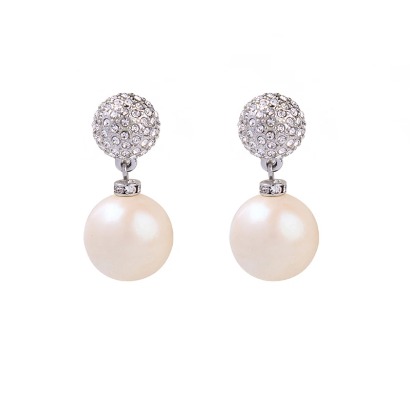 

ed0058c-3 Korean style Vintage Simple Classic Diamond-encrusted Pearl Jewelry Earring Studs 2021, As pictures