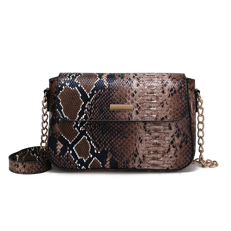 

Shoulder Bag Crossbody Bags for Women PU Chain Messenger Bags Bolsa Fashion Snake Skin Leather Polyester Single Bucket OEM/ODM