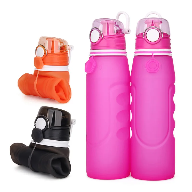 

Wholesale Eco-friendly Outdoor Silicone Portable Drinking Collapsible Sport Water Bottle