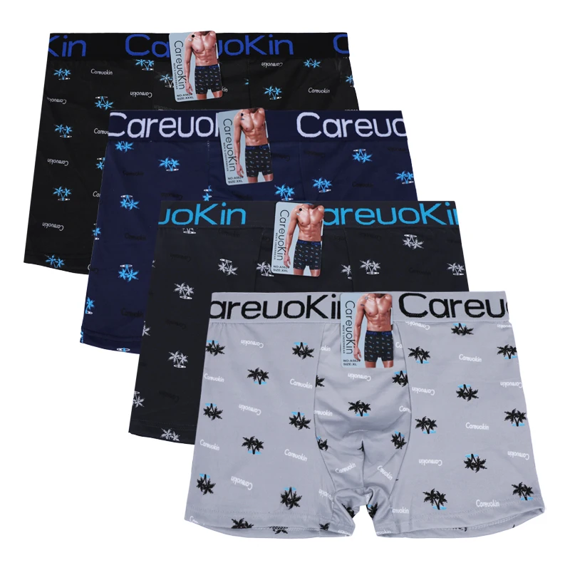 

UOKIN Wholesale Cheap Men Underwear Breathable Printed Boxers For Men Mix 4 Colors Plus Size Underwear For Men, 6 colors