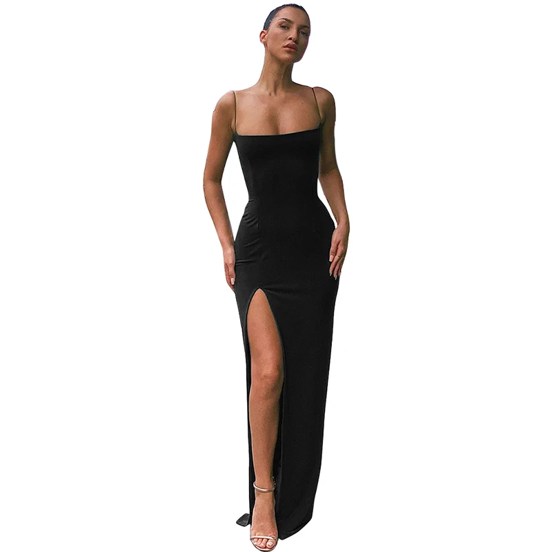 

Open Fork Long Dress Summer Lady Elegant Long Dresses Women