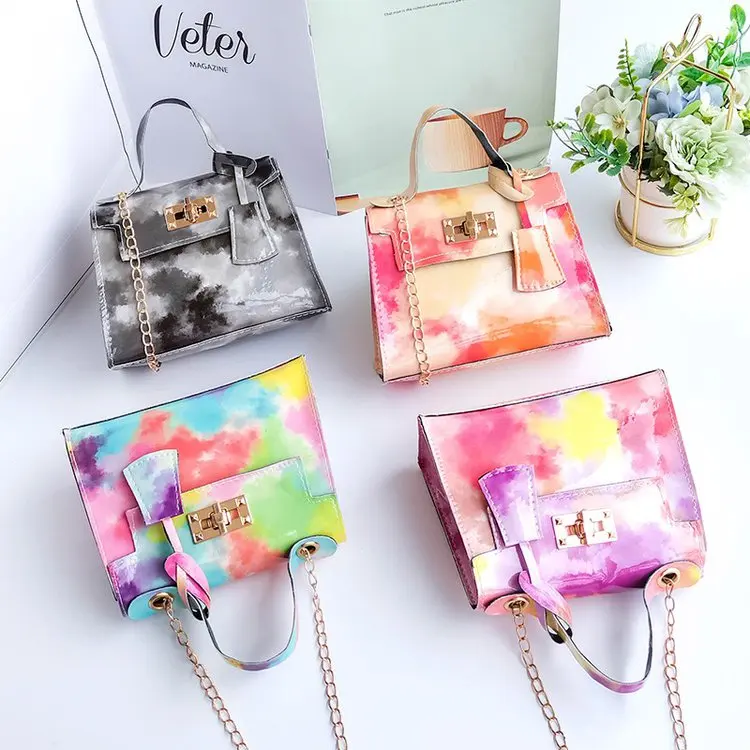 

2021 new fashion Handbags watercolor ink style printing women hand bags sweet handbags for women luxury mini mobile phone bags, Customizable