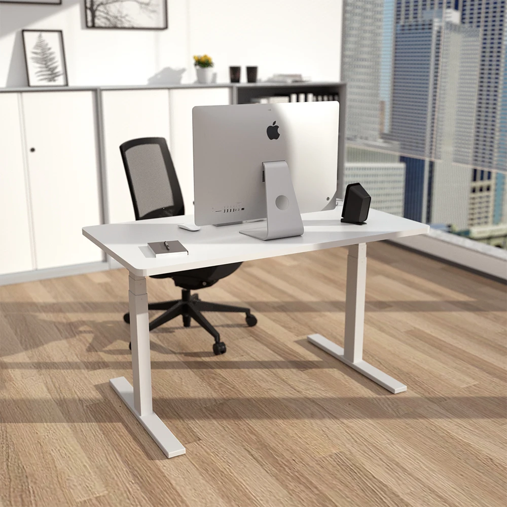 

Amazon Top Seller Dual Motor Custom Logo White Computer Adjustable Height Desk, Optional