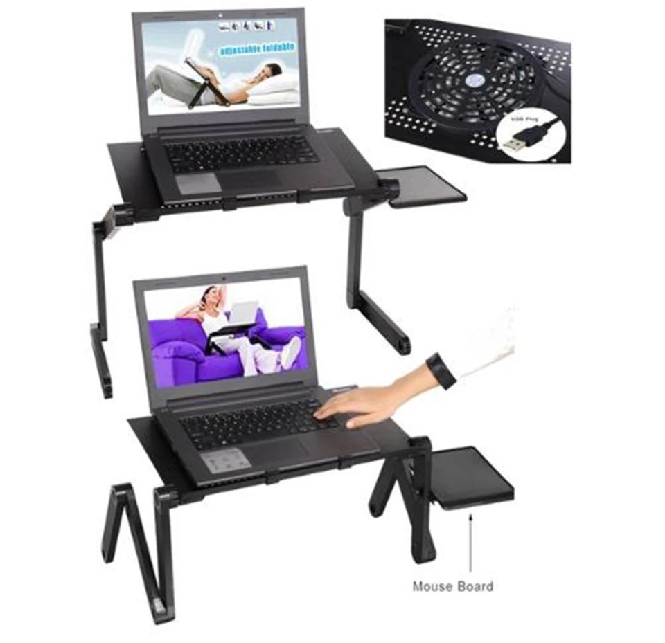 Portable Adjustable Aluminum Laptop Desk Stand Table Vented Ergonomic ...