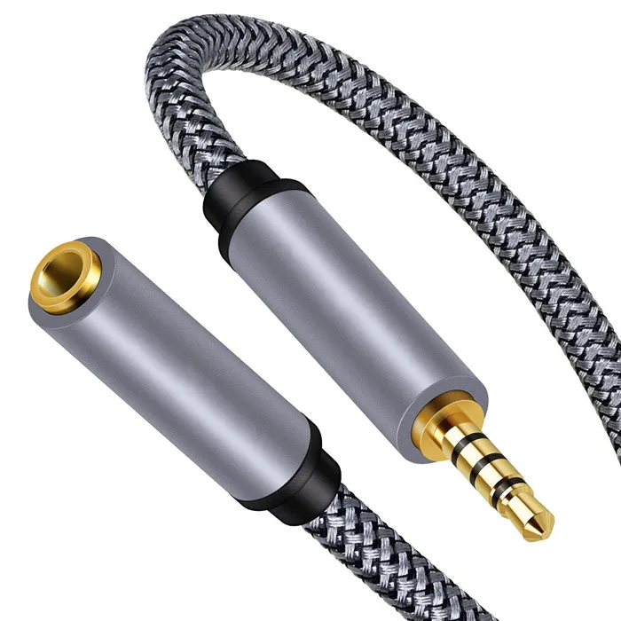 

Custom Logo 3.5 MM Jack Extension Cable Metal Gold Plated Auxiliar 3.5mm Male to Female Aux Audio Cable