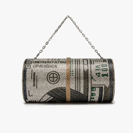 

Luxury bling bling Rhinestone Crystal Diamond Dollars Clutch Evening Bag Handbag for Ladies, Primary color