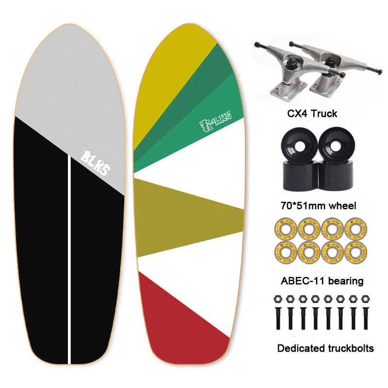 

Best selling professional CX4 truck surfboard skate deck 9 ply canadian maple surf skateboard