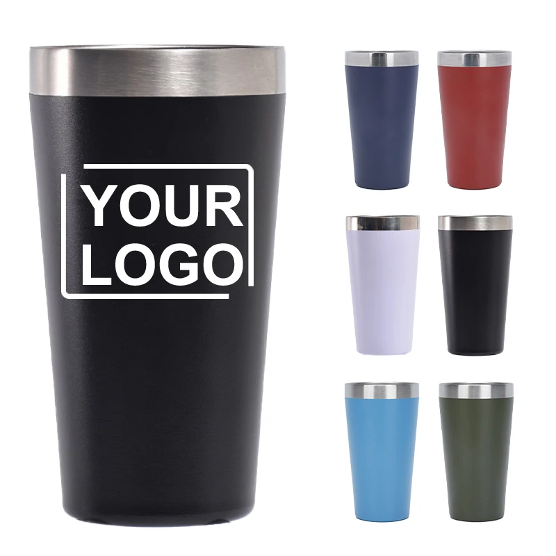 

Custom 16oz Wholesale Bulk Travel Coffee Mug Powder Coated Double Walled Insulated Stainless Steel Tumbler With Straw