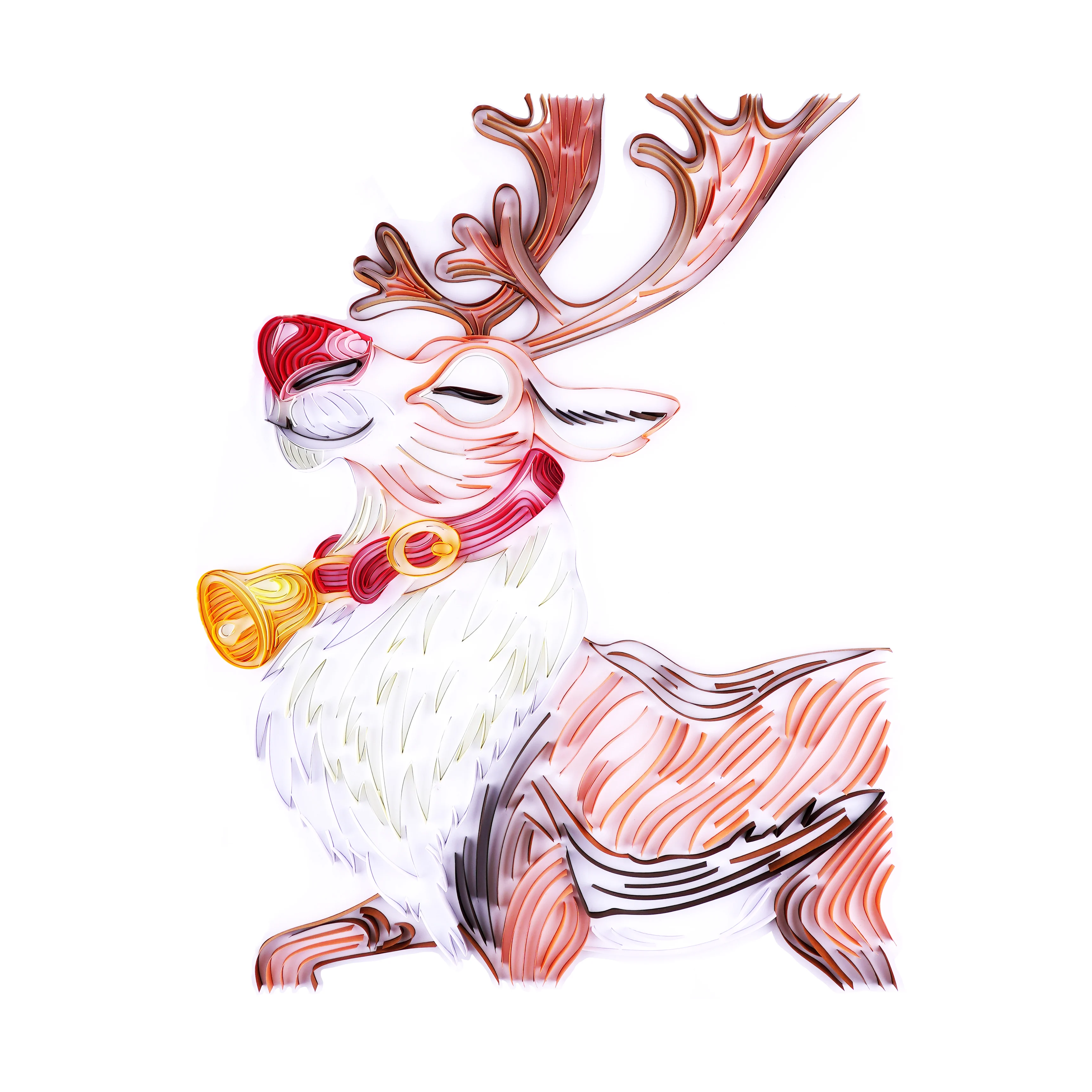 

Top selling DIY Art kit set colorful gifts CHRISTMAS DEER Quilling Painting for kids and adults