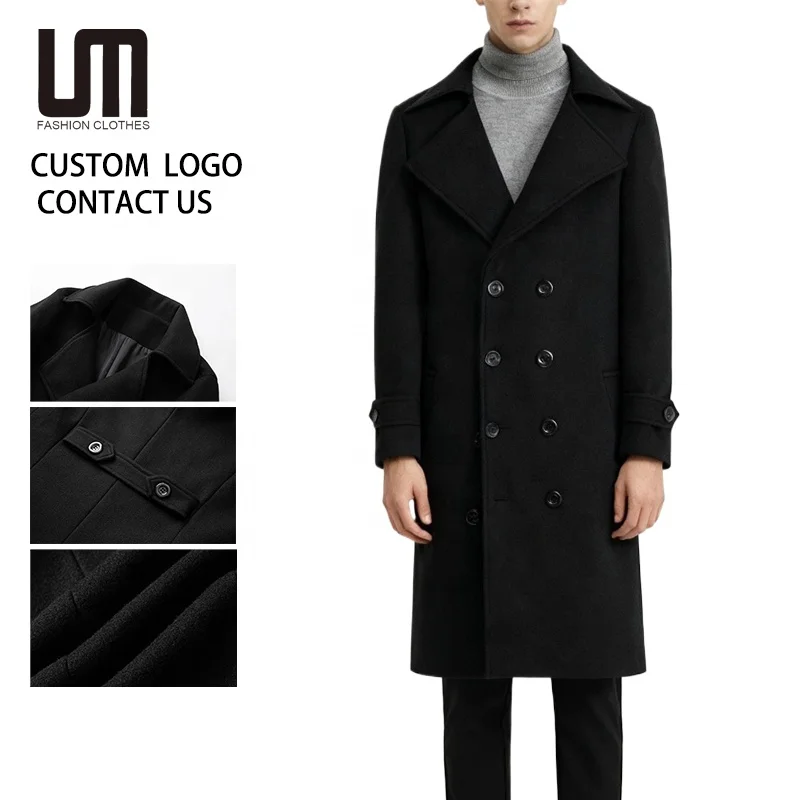 OEM Service Autumn Winter Wholesale Fashion Casual Wool Outwear Medium Length Thickened Windbreaker Jacket Coats for Men