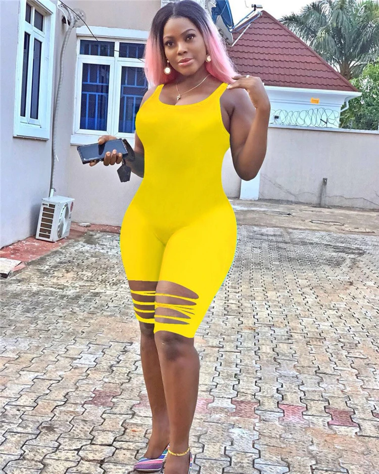

DUODUOCOLOR The new hot selling sexy fashion burn-out tight solid color comfortable casual jumpsuit D97363
