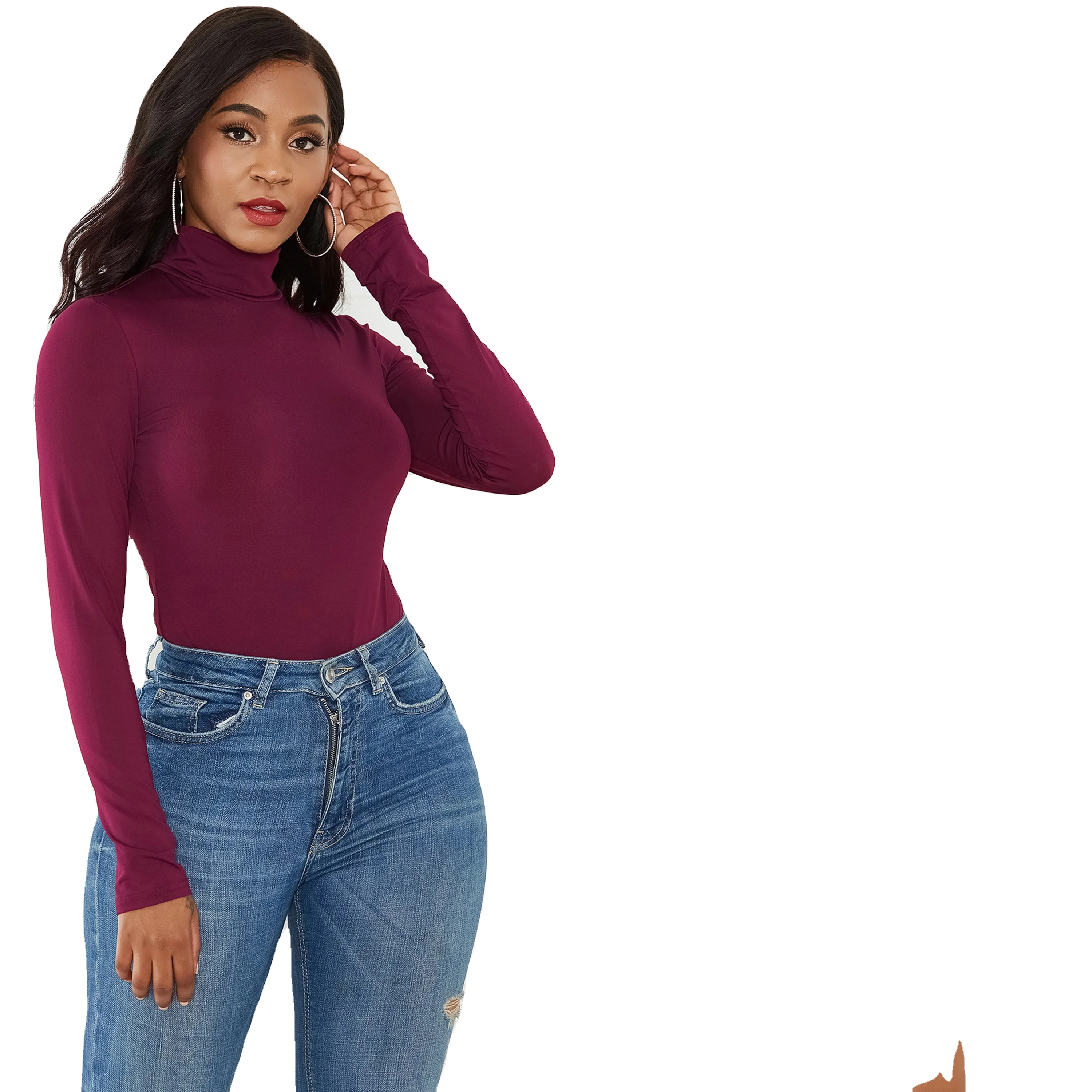 

Fall Winter Ladies compression crop tops turtleneck woman shirts solid women blouse long sleeve top women blouse shirt, Shown