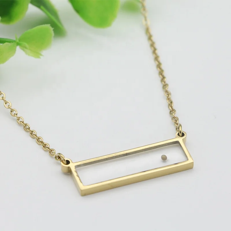 

Faith mustard seed necklace rectangle charm stainless steel 18K gold plated bar necklaces christian religious jewelry gift, Silver color /gold plated