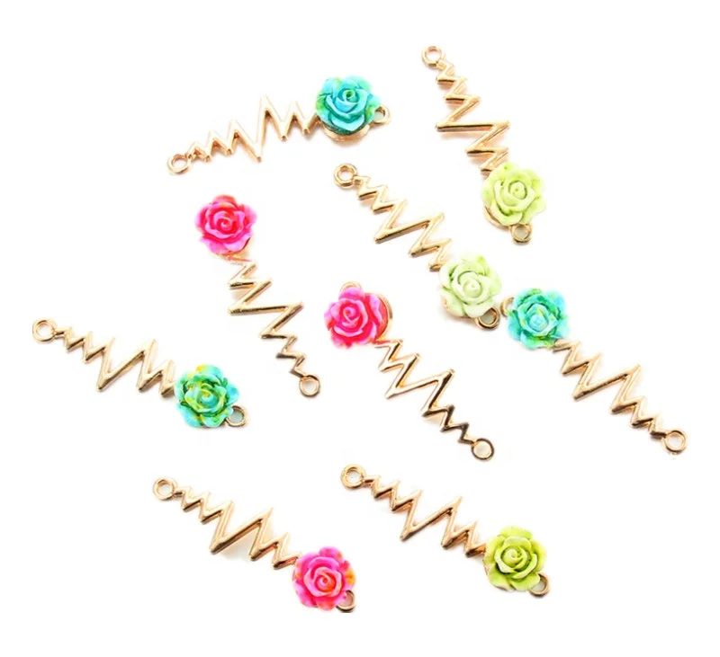 

Hot Alloy horse Gold Lightning Flower Pendant DIY Love Necklace Charms For Jewelry Connector Handmade Accessories, Picture