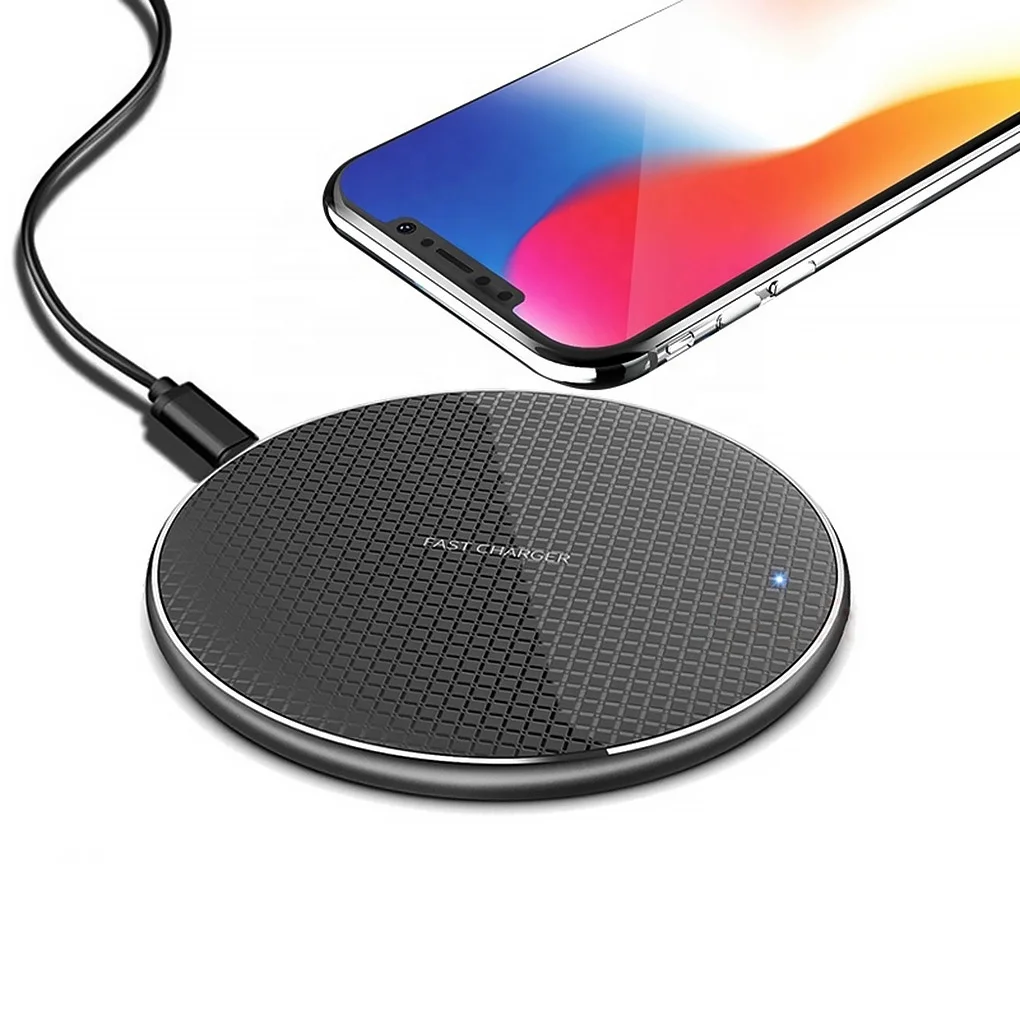 

New Design universal metal alloy 10w qi fast charging wireless phone charger for iPhone K8
