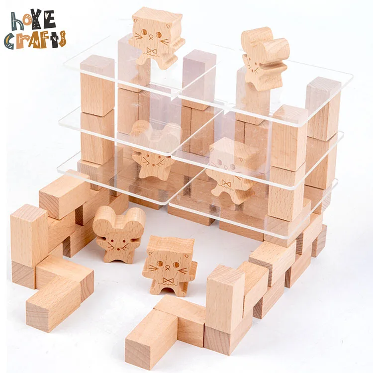 

kids hot sale animal stacking game wooden building blocks tumble tower game