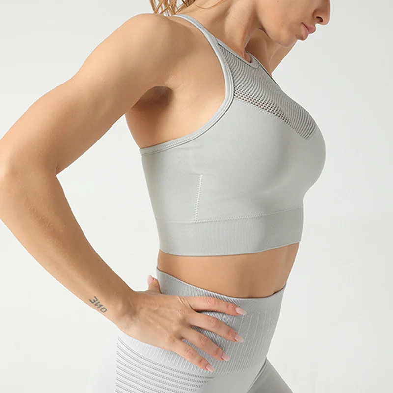 

2022 New Sexy Seamless Hollow Fitness Women's Bra Sexy Push Up Casual Female Sport Top Fashion Stretch Sexy Women Seamless Bra, Picture