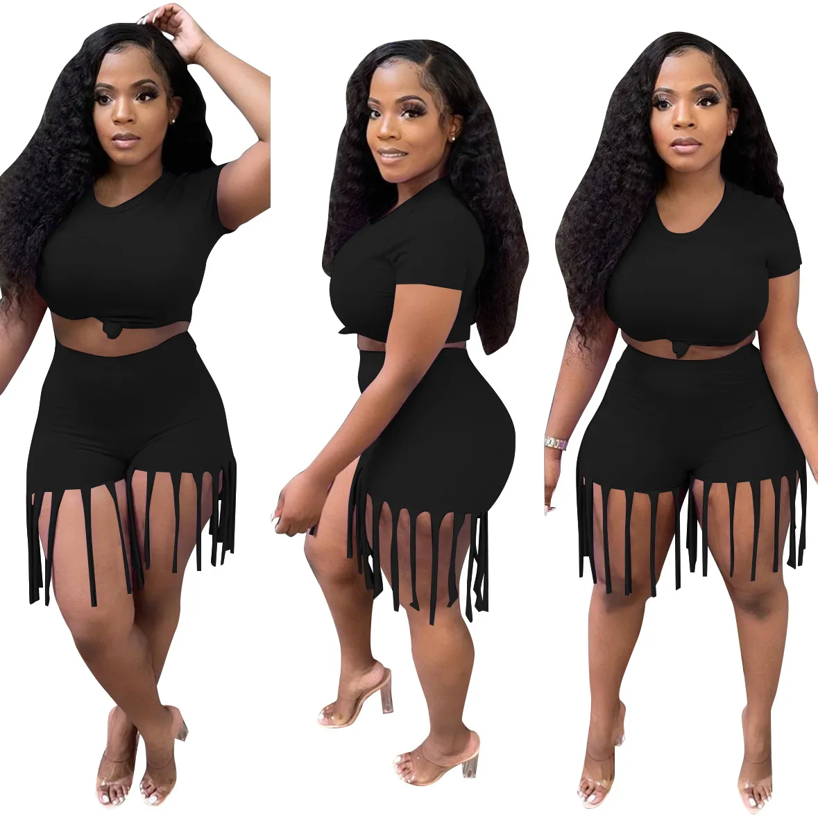 

CM2132 dropshipping New model womans 2 piece set casual Sexy 2 pieces clothes women high quality yoga 2 piece short sleeve set