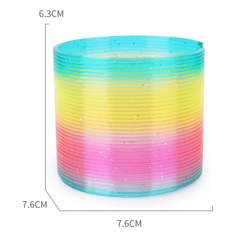 

Hot Selling Small Toy Spring Coil Puzzle Relieve Stress Fashion Gameplay Multiple Shapes Small Bag Magic Rainbow Ring
