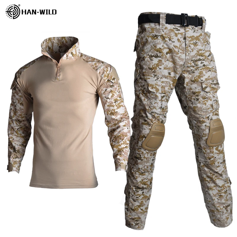 

HAN WILD Military Uniform Shirt + Pants Outdoor Airsoft Paintball Tactical Ghillie Suit Camouflage Hunting Clothes12 Color