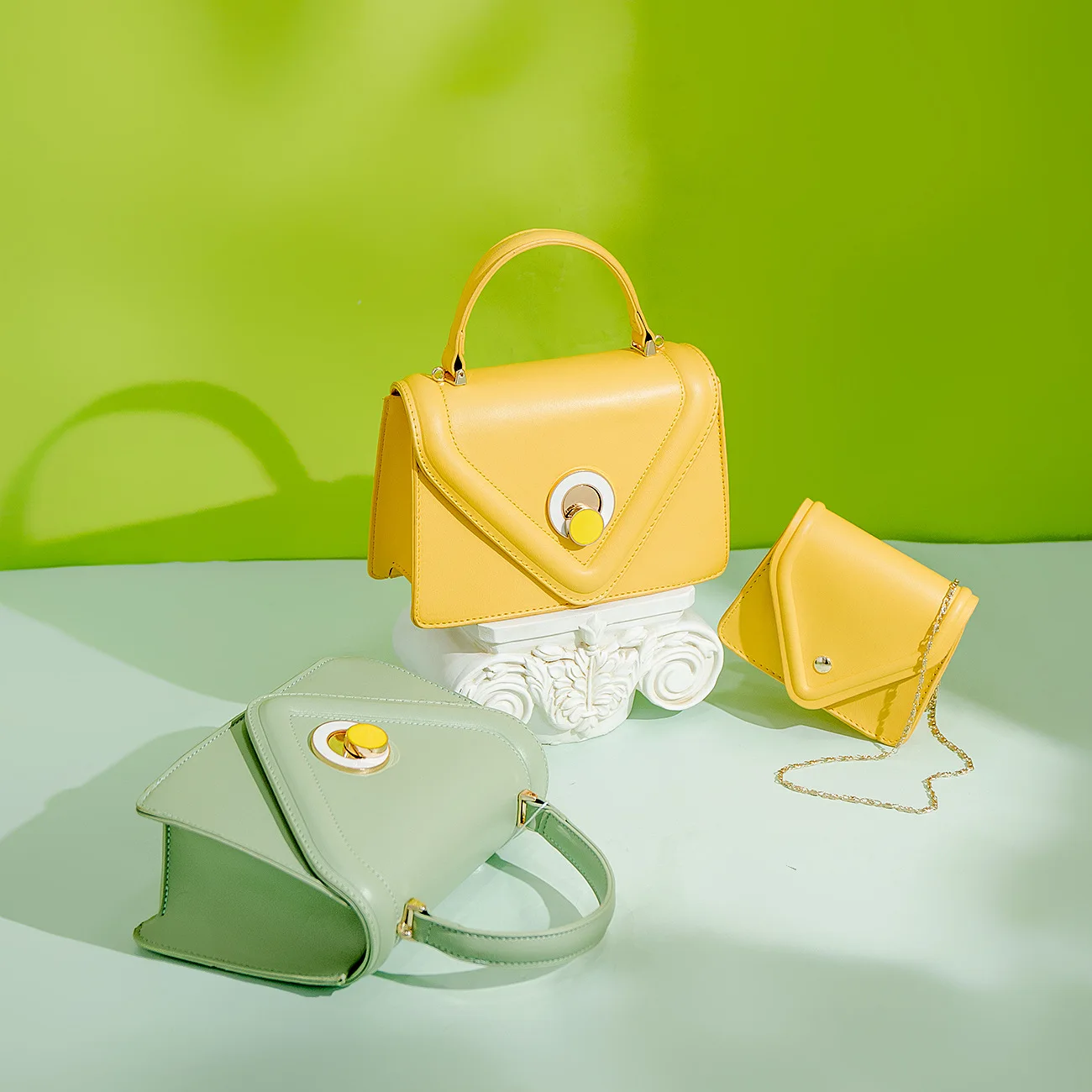 

Fashion Women Brand Design Small Square Shoulder Bag sac a main femme a la mode 2021 Ins Hot Sale Ladies 2PCS Bag Set