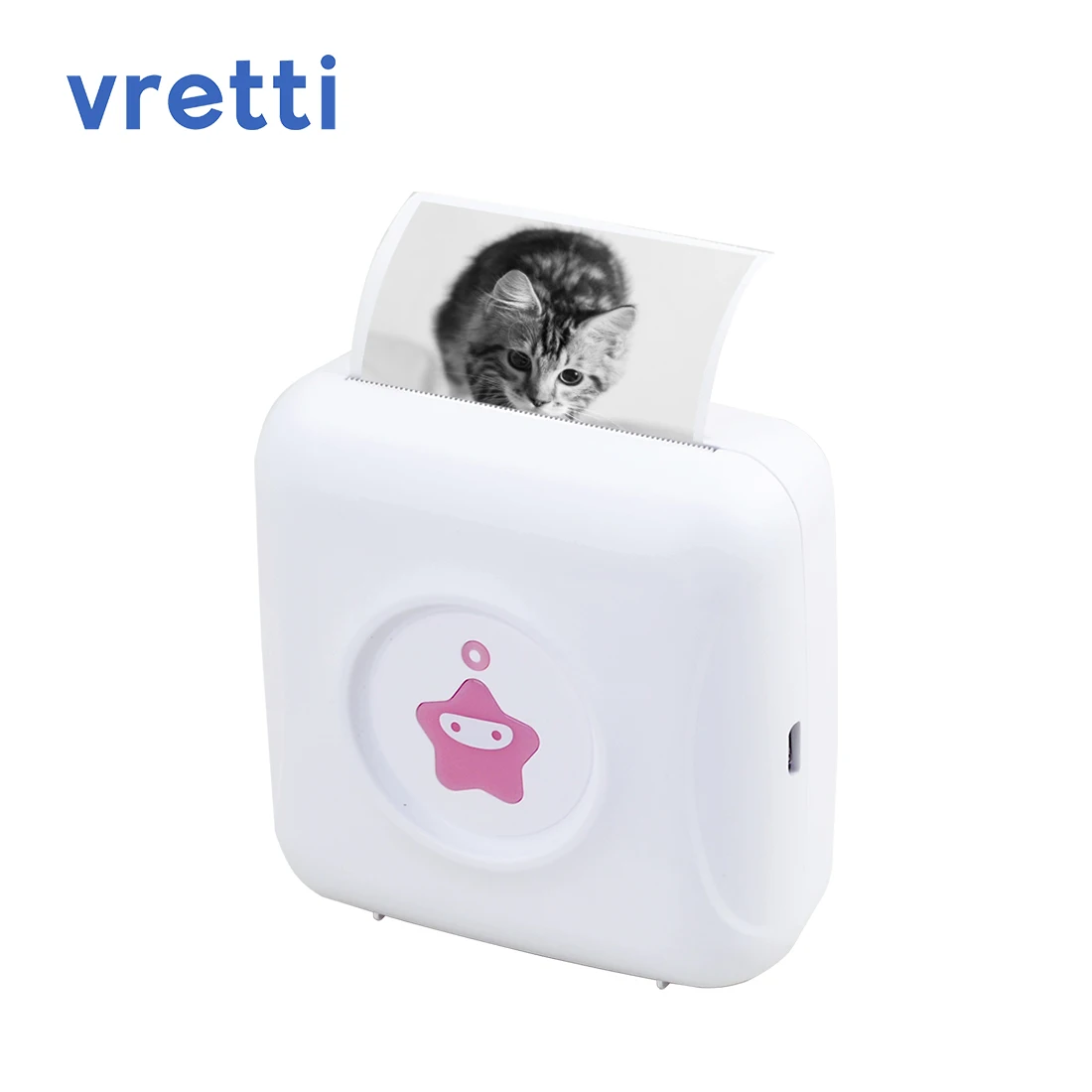 

Thermal Printer White And Pink Label Sticker Printer Mini Pocket Photo Printer
