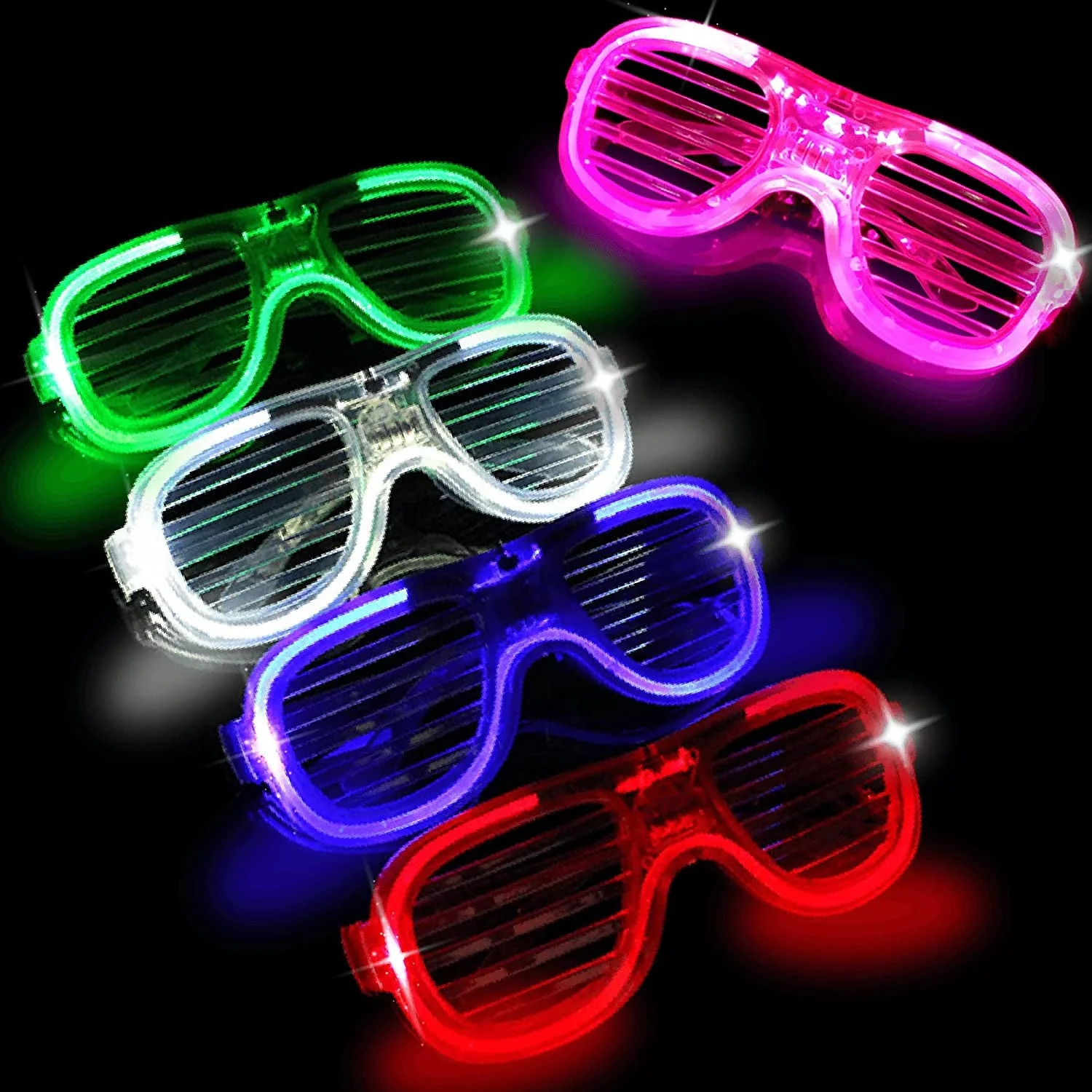 

LED Glasses Glow in Dark 5 Colors Light Up Glasses Neon Rave Flashing Sunglasses for Adults Party Supplies