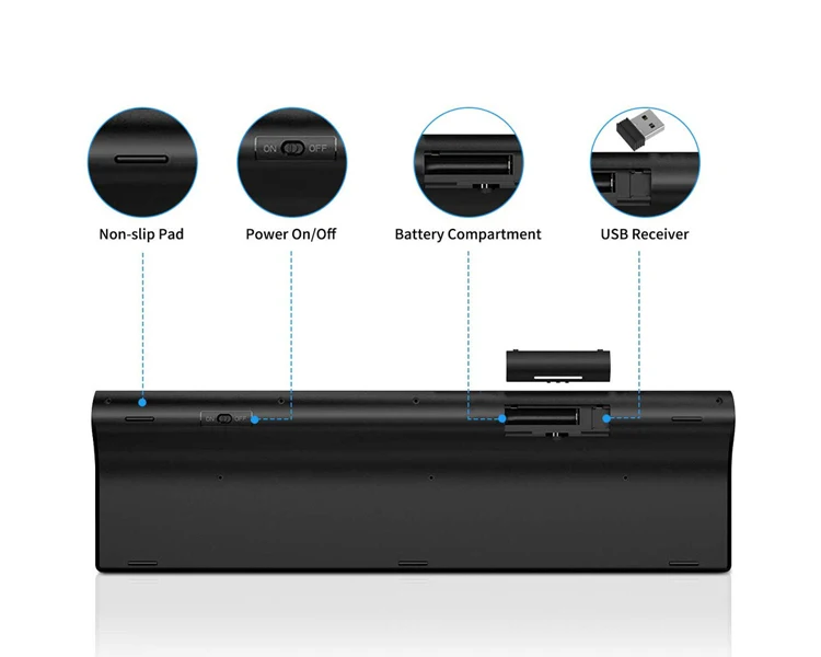Shenzhen Factory Computer Accessories Cheap Wireless Keyboard and Mouse Combo