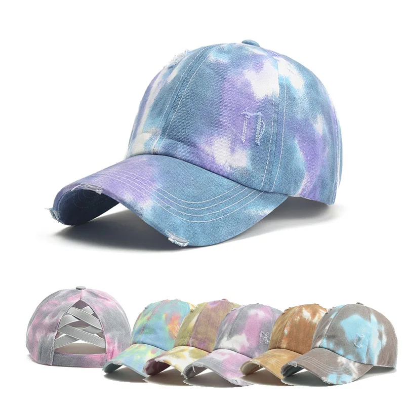 

Summer tie-dye Baseball Hat Fashion Custom Male and Female Winter Sunshade Mesh Trucker Hats