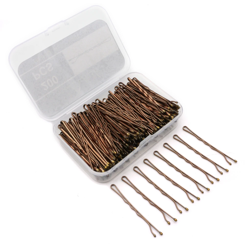 
Lirong 200pcs Metal Bobby Pins Black Hair Clips grips with box for Hair Decoration (Brown/Box) 